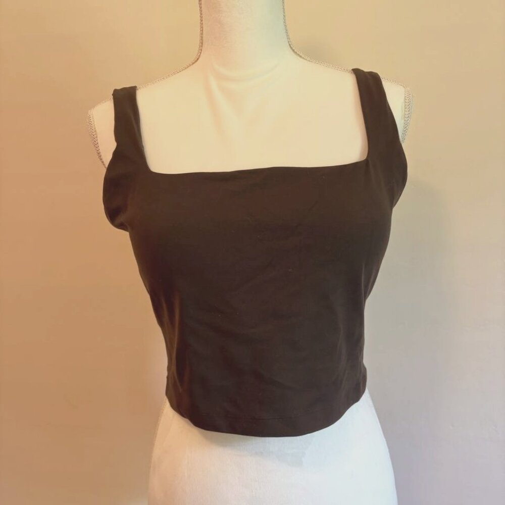 CRZ YOGA CROP BRA TOP DARK OLIVE GREEN SZ XL